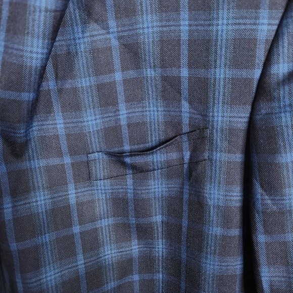 Holland & Sherry Saville Row Men's Double Button Check Plaid Tailor Made Blazer - Picture 9 of 10